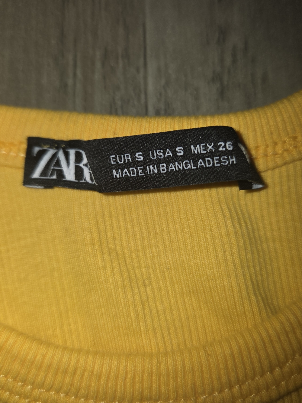 Zara Yellow Ribbed Crop Tank